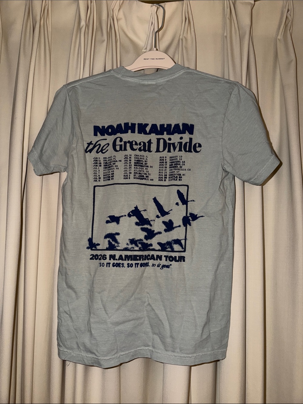 Noah Kahan 'the Great Divide' Short Sleeve Tee - Light Gray - Picture 2 of 3